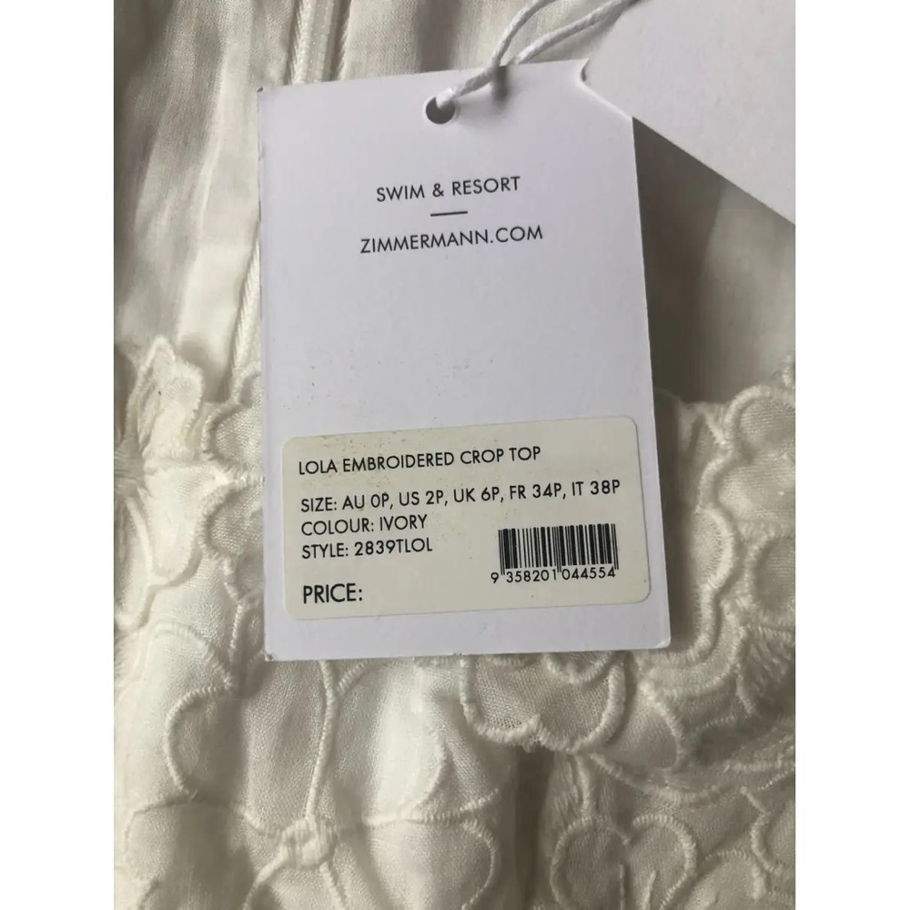 Zimmermann Linen Lola crop top embroidered. - Picture 8 of 10
